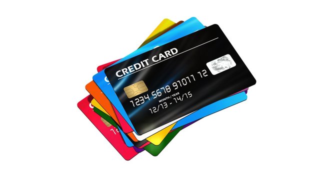 stack of Credit Cards  isolated on white background
