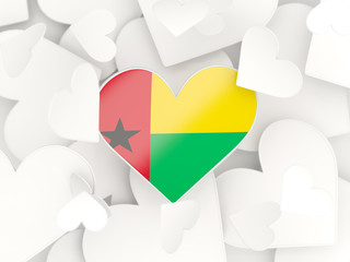 Flag of guinea bissau, heart shaped stickers