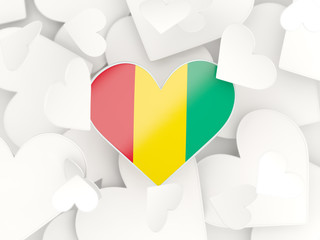 Flag of guinea, heart shaped stickers