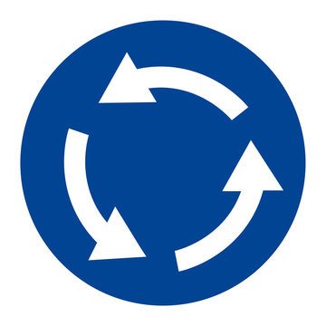Roundabout crossroad sign