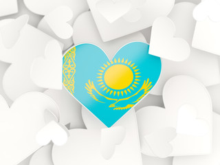 Flag of kazakhstan, heart shaped stickers