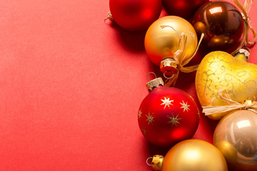 Xmas or new year composition with holiday decorations