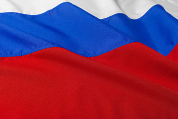 close up shot of wavy flag of Russia