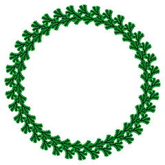 Christmas pine-tree wreath. Design element for Christmas decorations, greetings cards and other design artworks. Vector clip art.