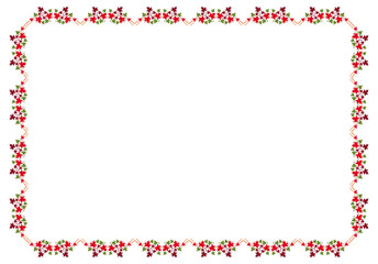 Autumn horizontal frame with colorful maple leaves. Vector clip art.