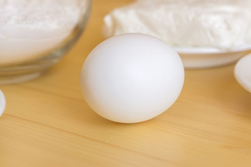 Egg on a wooden table