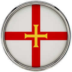 Fototapeta premium Guernsey Flag Glossy Button/icon (3d rendering).