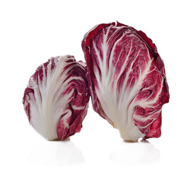 Radicchio, red salad isolated on white