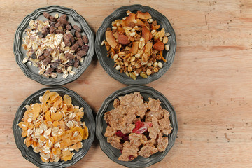 Delicious mix granola muesli cereal, healthy eating concept