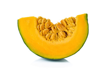 Green pumpkin isolated on the white background