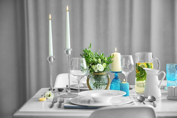 Beautiful table setting in restaurant