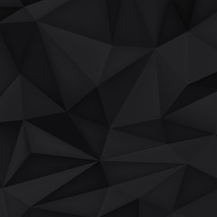 Fototapeta premium Low polygon shapes background, triangles mosaic, vector design, creative background, templates design, black background