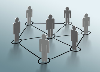 Social network structure, Global network mesh, Group of people talking in social network