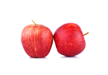Red apple on white background
