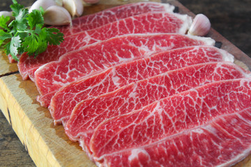 Slide chuck beef preparation for cooking
