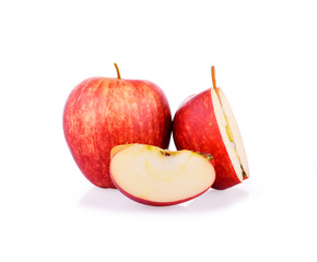 Red apple on white background