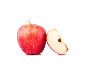 Red apple on white background
