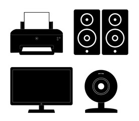 Computer Zubeh&ouml;r Icons Schwarz