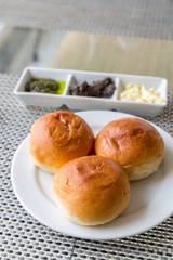 Dinner roll bread with butter