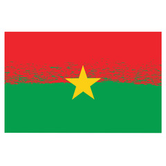 National Burkina Faso Grunge Flag Isolated on White Background