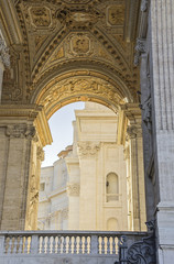 Fototapeta na wymiar Arch of the Bells in St. Peters Square (Rome, Italy)