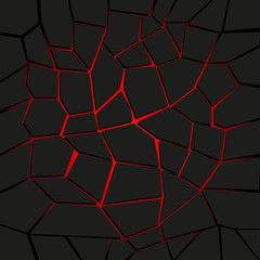 Abstract vector background with cracked ground and lava. Eps 10