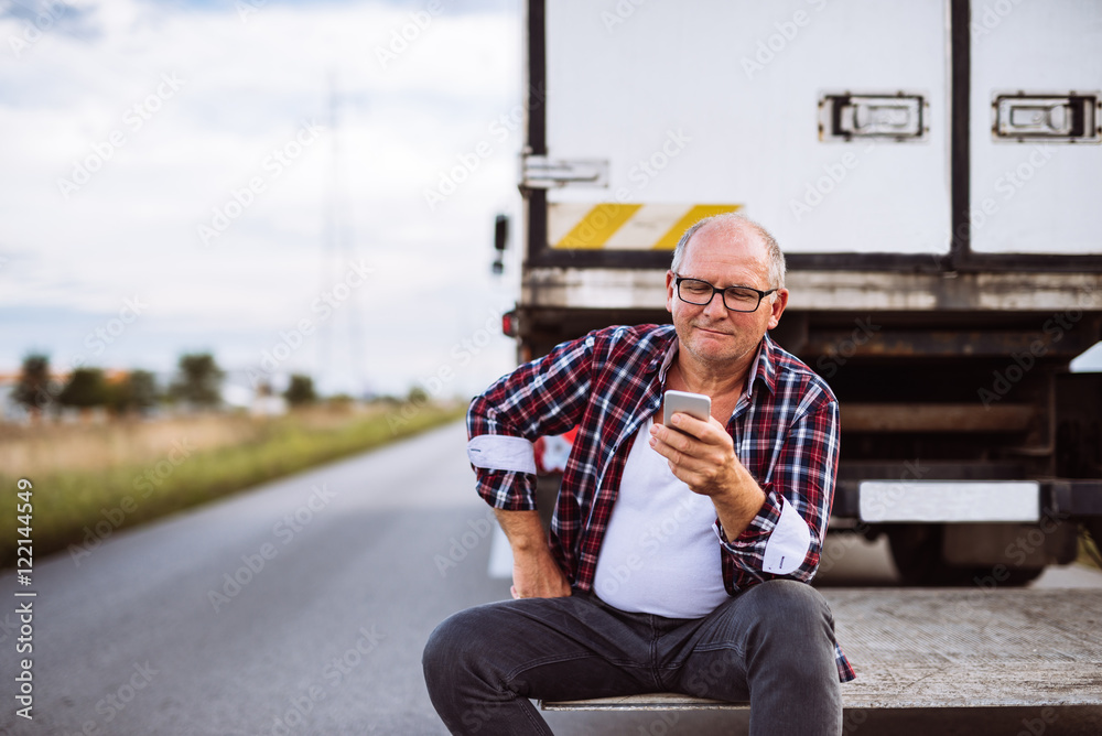 Sticker Checking his mobile