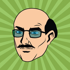 Man cartoon. Pop art comic and retro theme. Colorful and striped design. Vector illustration