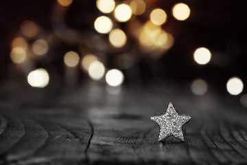 Silver Star on festive background