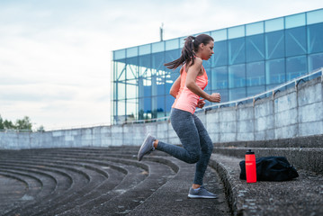 Doing exercises outdoors