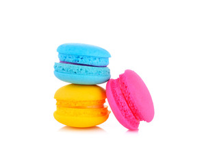Macaroons on white background