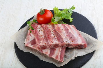 Raw pork ribs