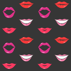 painted lips pattern seamless