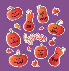 Set of stickers for Halloween.