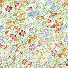 pattern with garden flowers