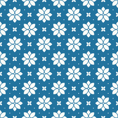 seamless blue flower pattern. each detail in separate layer.