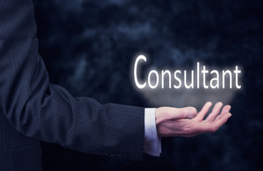 Businessman holding a Consultant Concept