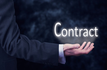 Businessman holding a Contract Concept