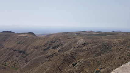 Beautiful panorama overview over the Canary Island of Lanzarote