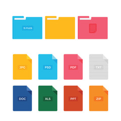 Colorful paper and folder icon with different color