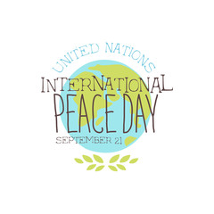 International Peace Day Label Designs In Pastel Colors