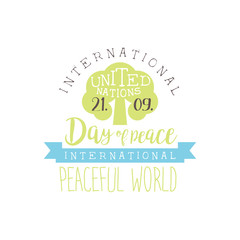 International Peace Day Label Designs In Pastel Colors