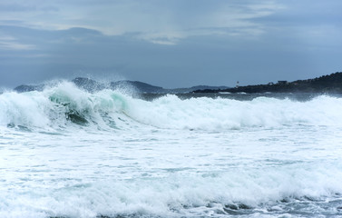 Ocean wave durind the storm
