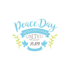 International Peace Day Label Designs In Pastel Colors