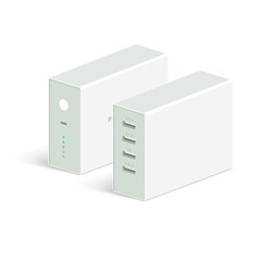 vector powerbank icon on white background. Isometric view. Flat style design. Charging device.