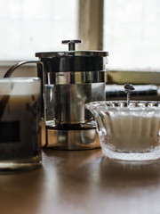 teapot and sugar bowl on the table