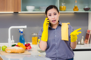 Cleaning in the kitchen