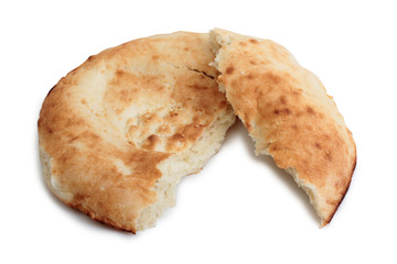 Organic bread on white background