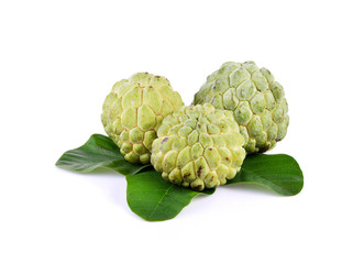 Custard apple on white background