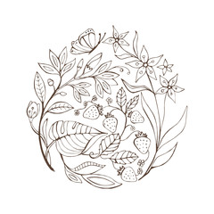 Flowers and fruits decoration